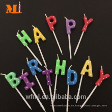Apariencia estética feliz cumpleaños, mini carta, velas, para, tortas